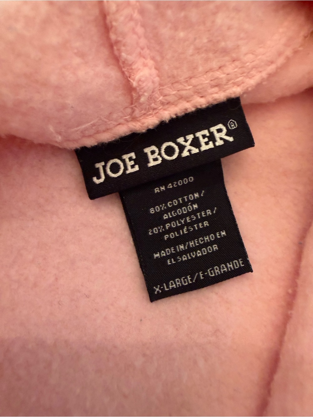 Joe Boxer Light Pink Fleece Hoodie - Picture 4 of 4
